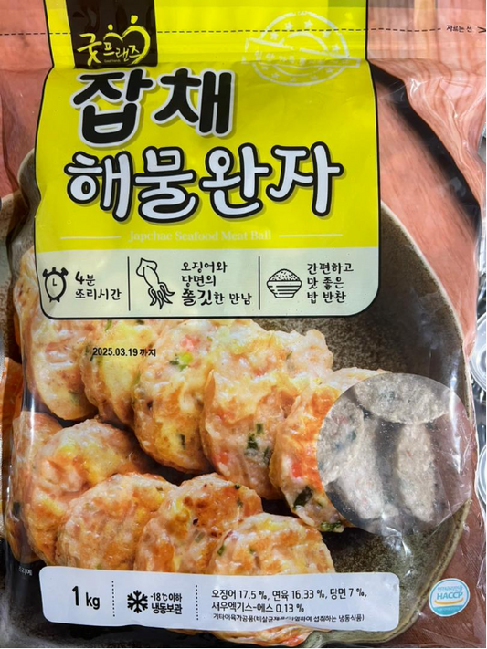잡채 해물완자 SEAFOOD PATTIES 1KG (10 PKT/CTN)