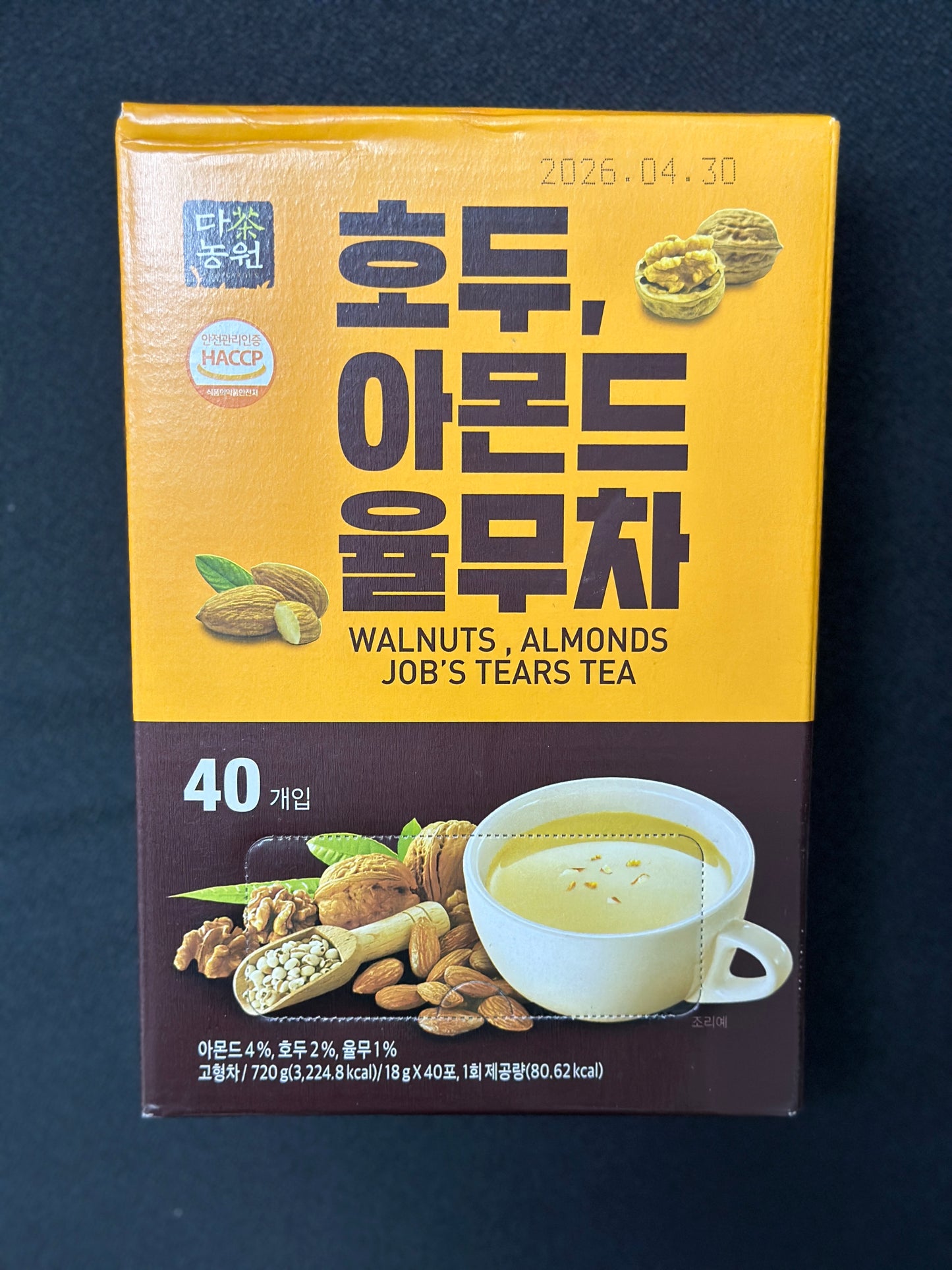 다농원 호두 아몬두 율무차 AMOND WALNUT ADLAY TEA 18Gx40