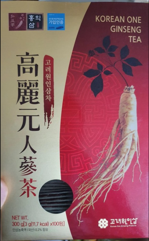 고려원 인삼차 KOREAN ONE GINSENG TEA 3Gx100