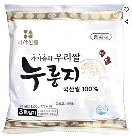 참좋은식품 가마솥 우리쌀 누룽지 POCKET NURUNGJI 200G (10 PKT/BOX)