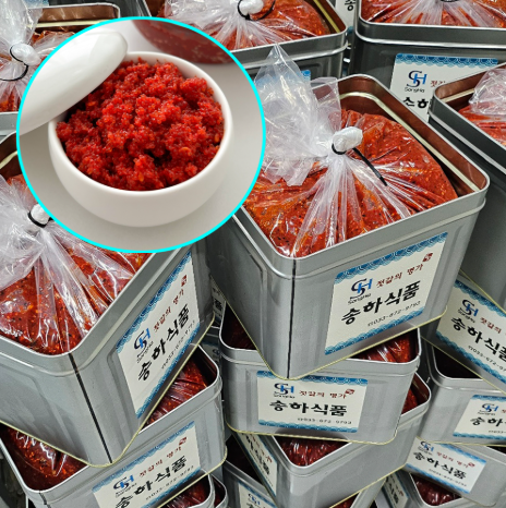 송하식품 청어알젓 SALTED HERRING ROE 10KG/TIN