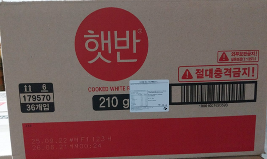 [BOX] CJ 햇반 COOKED WHITE RICE 210Gx36EA / BOX