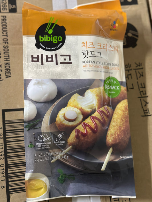 비비고 반반 치즈&햄 크리스피 핫도그 CHEESE & HAM CRISPY HOTDOG 400G*12