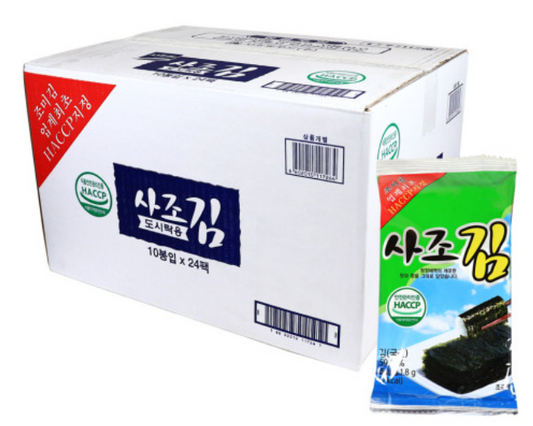 [BOX] 사조 도시락 김 SEAWEED (1.8g*10pkt)*24 PKT/CTN