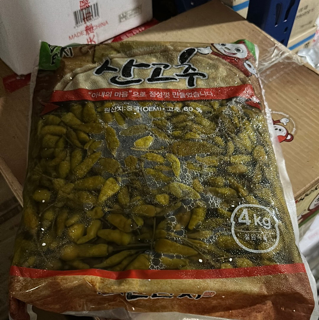 산고추절임 장아찌 PICKLED RED PEPPER 4KGx4